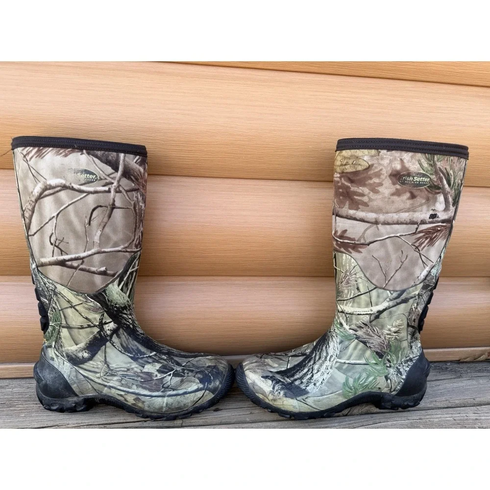 Irish Setter Realtree Camo Waterproof Rubber Hunting Boots Men's US 8